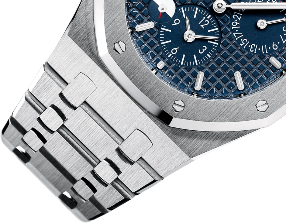 Audemars Piguet,Royal Oak 39mm,39mm,Stainless Steel,Blue,Automatic,Day,Power Reserve Indicator,Dule Time,Day / Night Indication,38hours,In-house Caliber,26120ST,26120ST.OO.1220ST.02