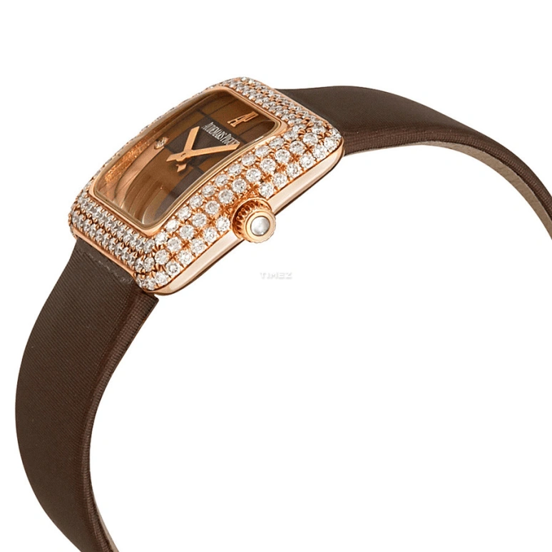 Audemars Piguet,Other 24.80mm,24.80mm,Rose Gold,Coffee,Brown,Handwound,Sapphire,Square,77215OR,77215OR.ZZ.A080SU.01
