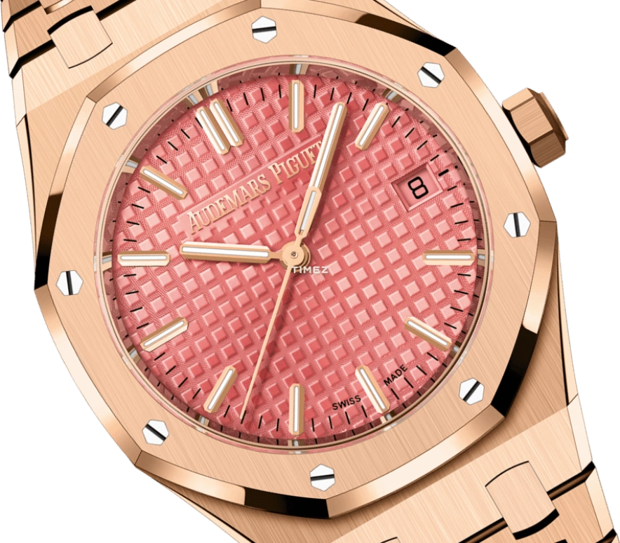 Audemars Piguet,Royal Oak 34mm,34mm,Rose Gold,Pink Red,Automatic,Big Date,50hours,77450OR,77450OR.OO.1361OR.01