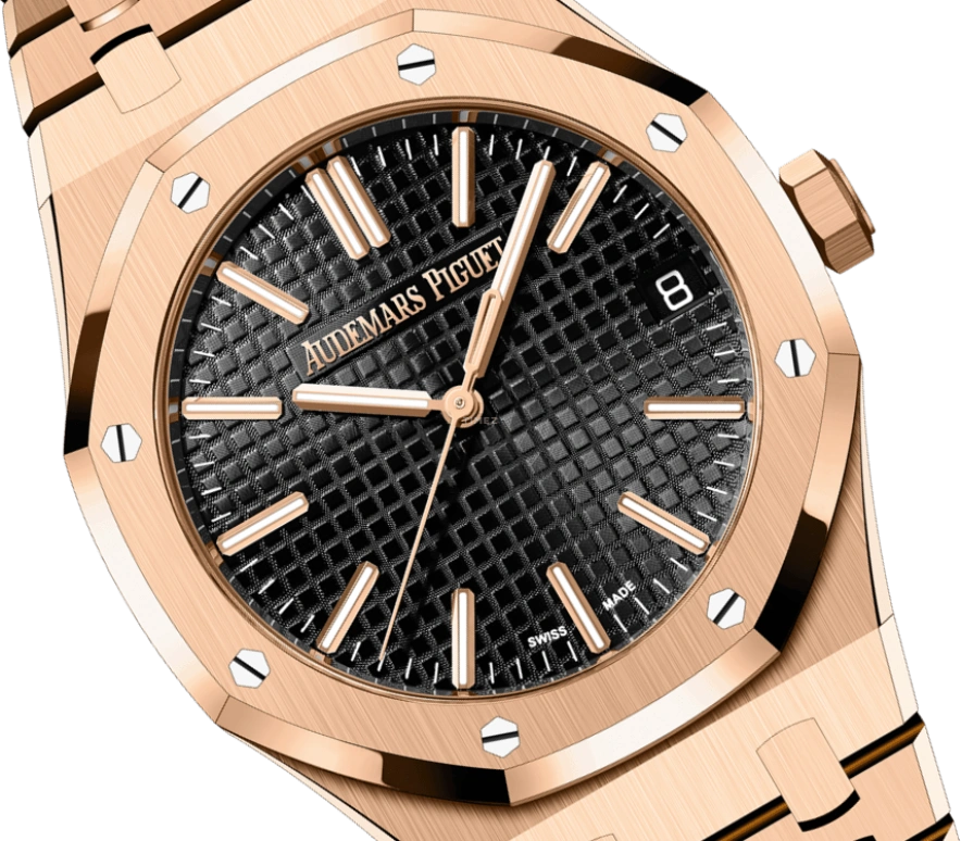 Audemars Piguet,Royal Oak 41mm,41mm,Rose Gold,Black,Automatic,Day,70hours,15510OR,15510OR.OO.1320OR.02 50th