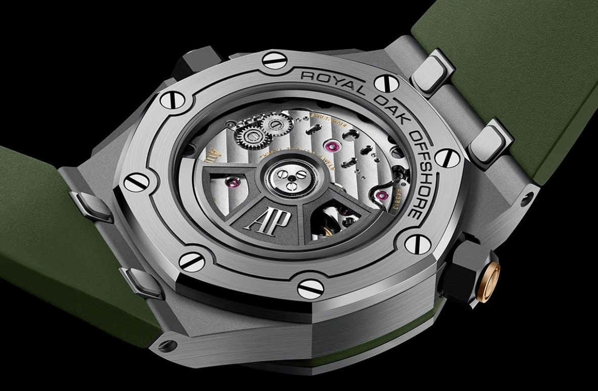 Audemars Piguet,Royal Oak Offshore 42mm,42mm,Stainless Steel,Pink Gold,Ceramic,Green,Automatic,Day,60hours,Wang Chang,15720ST,15720ST.OO.A052CA.01