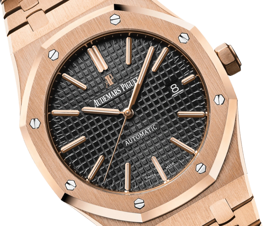 Audemars Piguet,Royal Oak 41mm,41mm,Pink Gold,Black,Automatic,Day,60hours,15400OR,15400OR.OO.1220OR.01