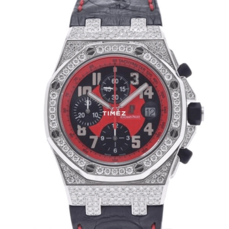 Audemars Piguet,Royal Oak Offshore 42mm,42mm,White Gold,Red,Automatic,Chronograph,Day,26196BC,26196BC.ZZ.D101CR.01