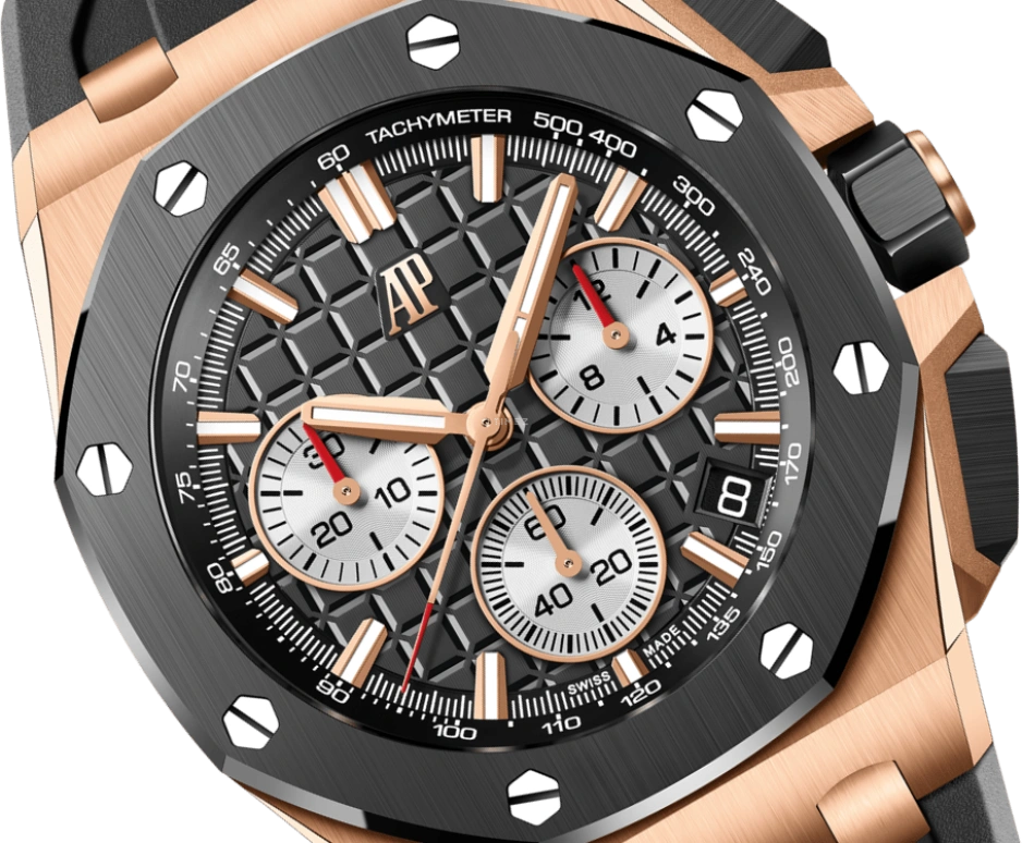 Audemars Piguet,Royal Oak Offshore 43mm,43mm,Pink Gold,Ceramic,Black,Automatic,Chronograph,Day,Chris Hemsworth,26420RO,26420RO.OO.A002CA.01
