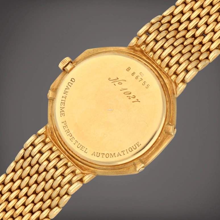 Audemars Piguet,Other 35.50mm,35.50mm,Yellow Gold,Champagne,Automatic,Moonphase,Perpetual Calendar,Month,Date,Sapphire,Crystal Glass,Octagon,25557BA