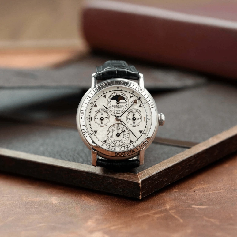 Audemars Piguet,Jules Audemars 39mm,39mm,White Gold,White,Automatic,Chronograph,Moonphase,Perpetual Calendar,Leap Year,40hours,In-house Caliber,25934BC