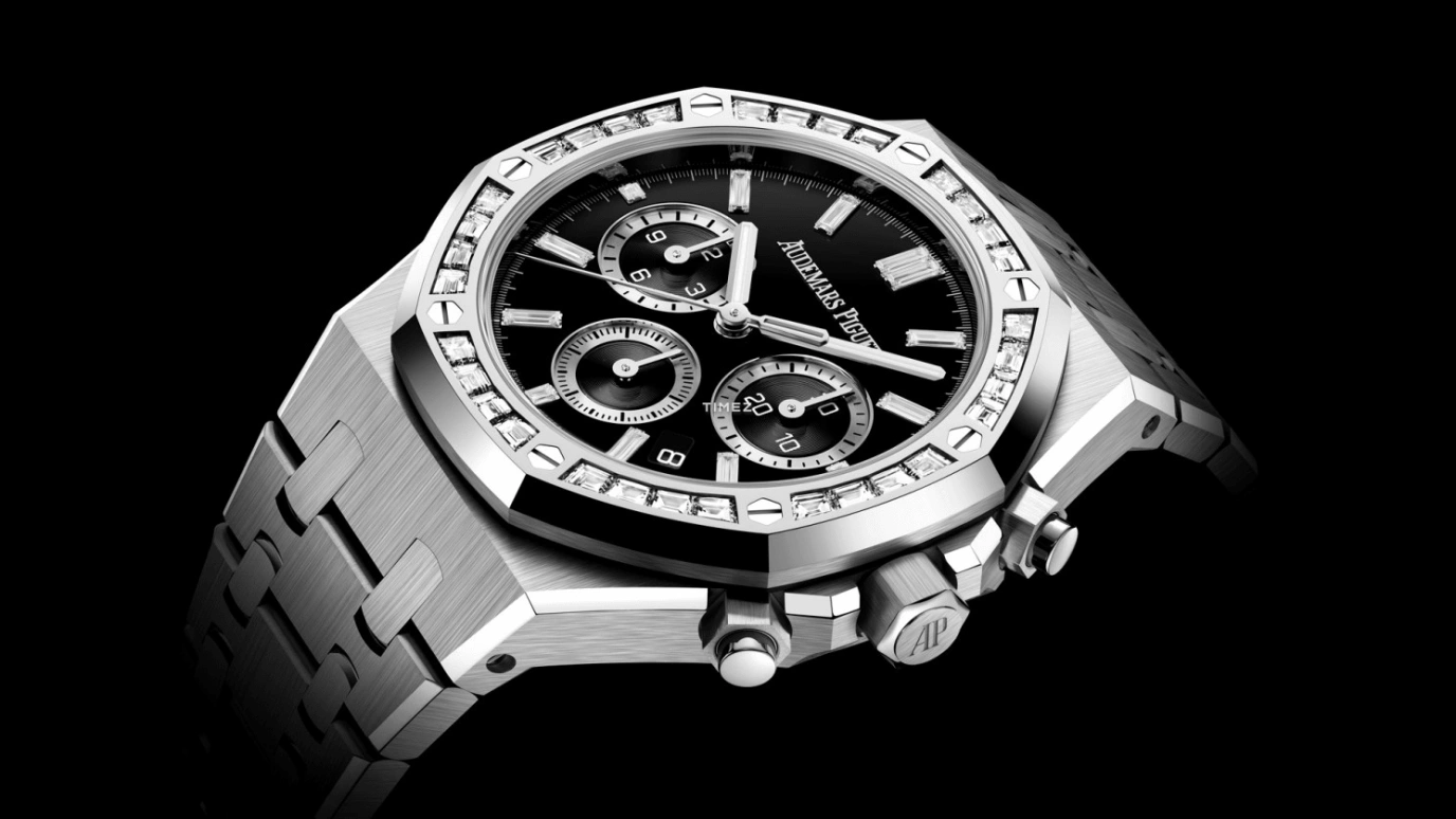Audemars Piguet,Royal Oak 38mm,38mm,White Gold,Black,Automatic,Chronograph,Day,26715BC,26715BC.ZZ.1356BC.02