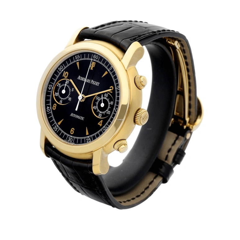 Audemars Piguet,Edward 49mm,49mm,Yellow Gold,Black,Handwound,Chronograph,Sapphire,Crystal Glass,25859BA,25859BA.O.0001CR.01