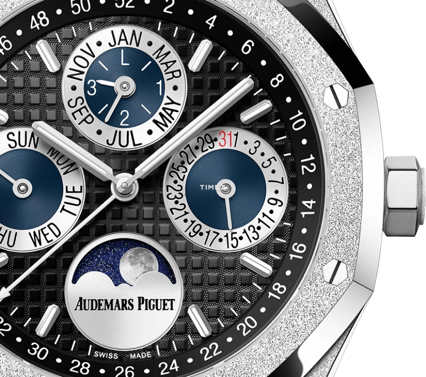 Audemars Piguet,Royal Oak 41mm,41mm,White Gold,Black,Blue,Silver,Automatic,Moonphase,Perpetual Calendar,Leap Year,Month,40hours,In-house Caliber,26574BC,26574BC.GG.1224BC.01