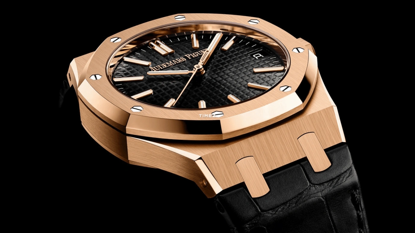 Audemars Piguet,Royal Oak 41mm,41mm,Rose Gold,Black,Automatic,Day,70hours,15510OR,15510OR.OO.D002CR.02