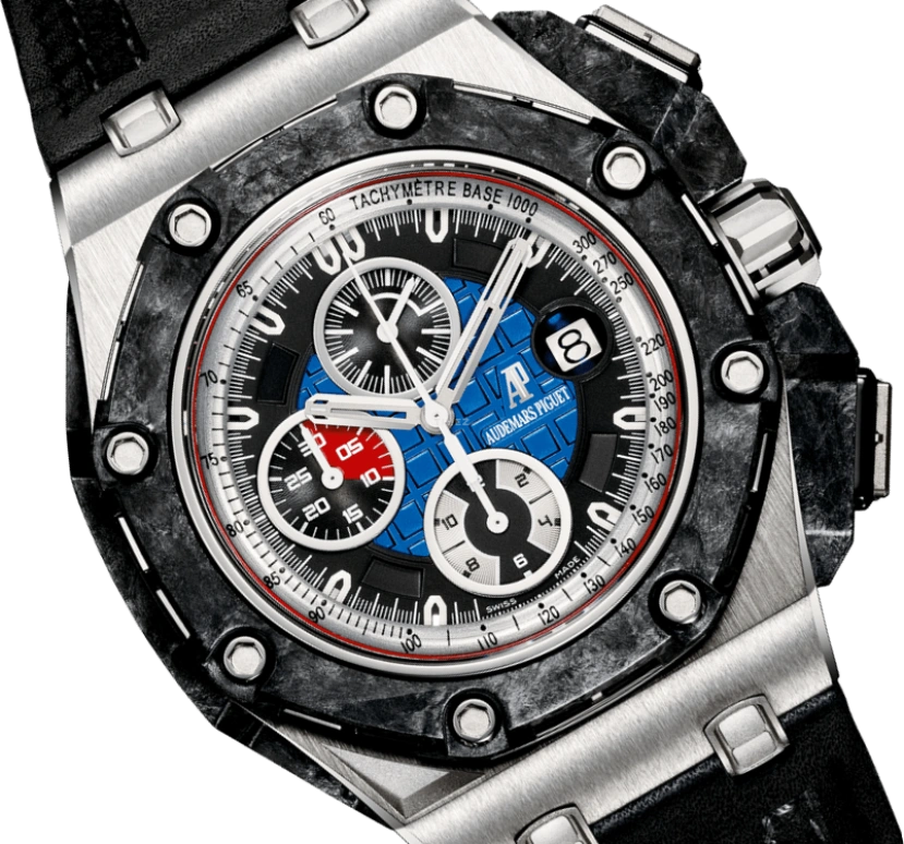 Audemars Piguet,Royal Oak Offshore 44mm,44mm,Carbon,Platinum,Blue,Automatic,Chronograph,Day,26290PO,26290PO.OO.A001VE.01