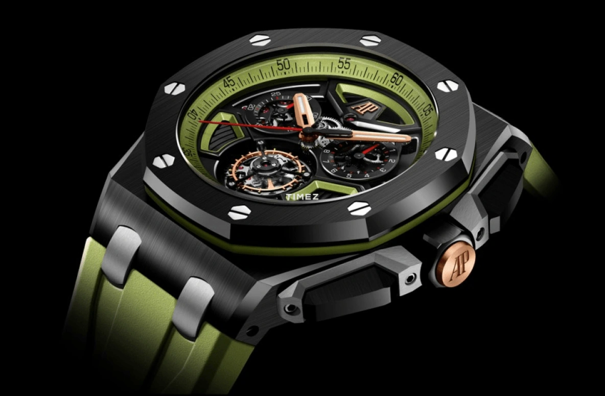 Audemars Piguet,Royal Oak Offshore 43mm,43mm,Ceramic,Green,Skeleton,Automatic,Chronograph,Tourbillon,26622CE,26622CE.OO.D062CA.01
