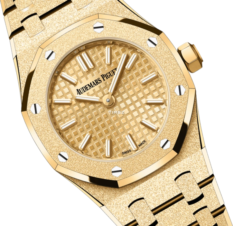 Audemars Piguet,Royal Oak 23mm,23mm,Yellow Gold,Champagne,Quartz,In-house Caliber,Sapphire,Crystal Glass,Rihanna,67630BA,67630BA.GG.1312BA.01