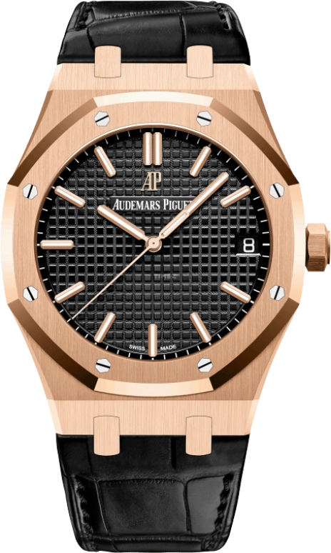 Audemars Piguet,Royal Oak 41mm,41mm,Rose Gold,Black,Automatic,Day,70hours,15500OR,15500OR.OO.D002CR.01