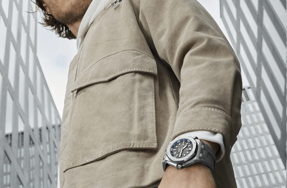 Audemars Piguet,Royal Oak Offshore 42mm,42mm,Ceramic,Stainless Steel,Grey,Automatic,Day,60hours,Kyle Kuzma,Kris Kross,kuz,15720ST,15720ST.OO.A009CA.01