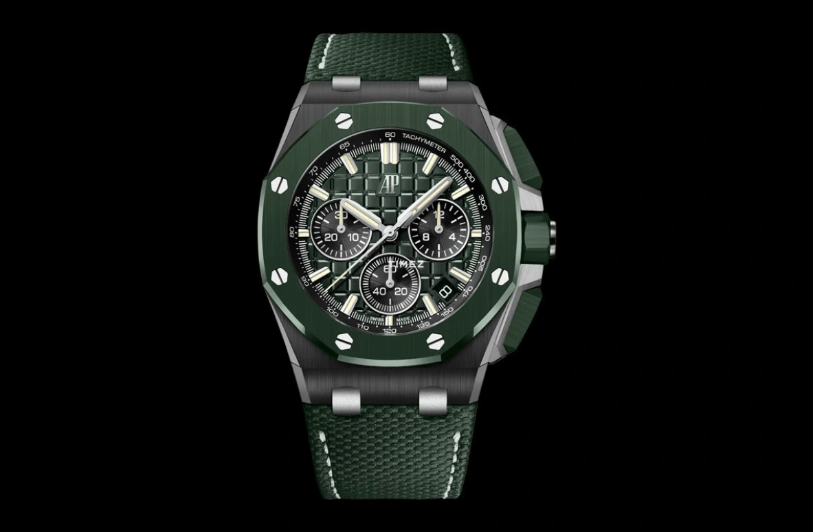 Audemars Piguet,Royal Oak Offshore 43mm,43mm,Ceramic,Green,Automatic,Chronograph,Day,Flyback,26420CE,26420CE.OO.A063VE.01