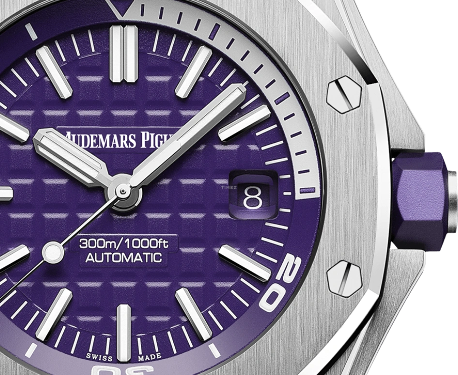 Audemars Piguet,Royal Oak Offshore 42mm,42mm,Stainless Steel,Purple,Automatic,Day,60hours,15710ST,15710ST.OO.A077CA.01