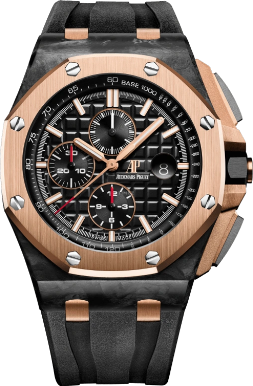 Audemars Piguet,Royal Oak Offshore 44mm,44mm,Pink Gold,Ceramic,Carbon,Black,Automatic,Chronograph,Day,26406FR,26406FR.OO.A002CA.01