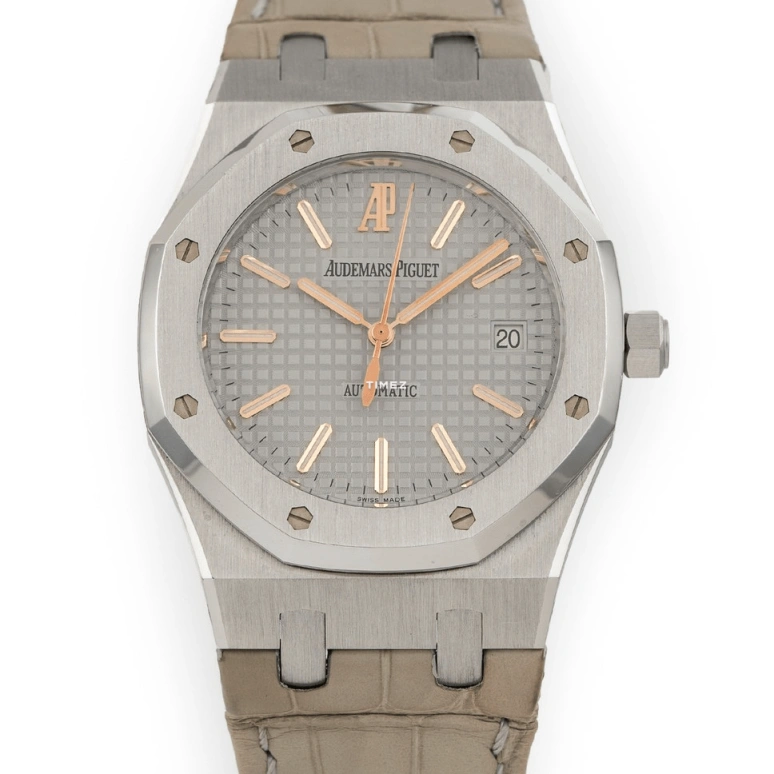 Audemars Piguet,Royal Oak 39mm,39mm,Platinum,Grey,Automatic,Day,60hours,15310PT,15310PT.OO.D008CR.01