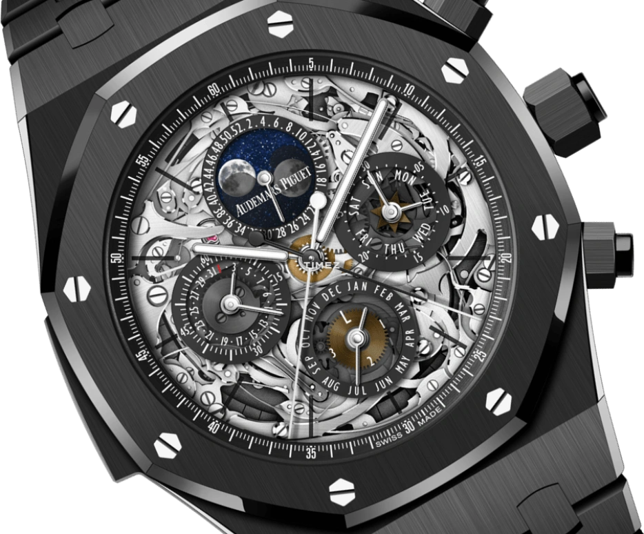 Audemars Piguet,Royal Oak 44mm,44mm,Ceramic,Black,Skeleton,Automatic,Chronograph,Moonphase,Perpetual Calendar,Leap Year,45hours,In-house Caliber,John Mayer,26605CE,26605CE.OO.1248CE.01