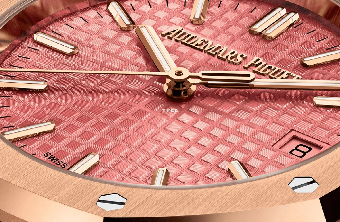 Audemars Piguet,Royal Oak 34mm,34mm,Rose Gold,Pink Red,Automatic,Big Date,50hours,77450OR,77450OR.OO.1361OR.01