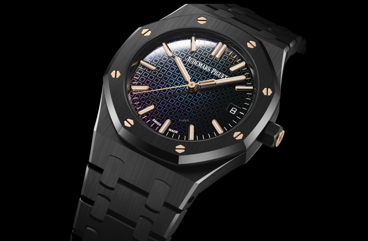Audemars Piguet,Royal Oak 34mm,34mm,Ceramic,Rose,Rainbow,Mirror,Automatic,Day,50hours,77350CE,77350CE.OO.1266CE.02.A