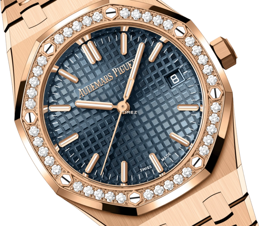 Audemars Piguet,Royal Oak 34mm,34mm,Pink Gold,Blue,Automatic,Day,50hours,77451OR,77451OR.ZZ.1361OR.02 50th