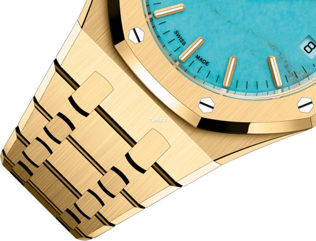 Audemars Piguet,Royal Oak 37mm,37mm,Yellow Gold,Turquoise,Blue,Automatic,Day,60hours,Haruna Kawaguchi,John Mayer,15550BA,15550BA.OO.1356BA.01
