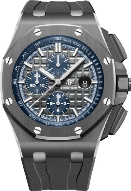 Audemars Piguet,Royal Oak Offshore 44mm,44mm,Titanium,Ceramic,Grey,Blue,Automatic,Chronograph,Day,26405CG,26405CG.OO.A004CA.01