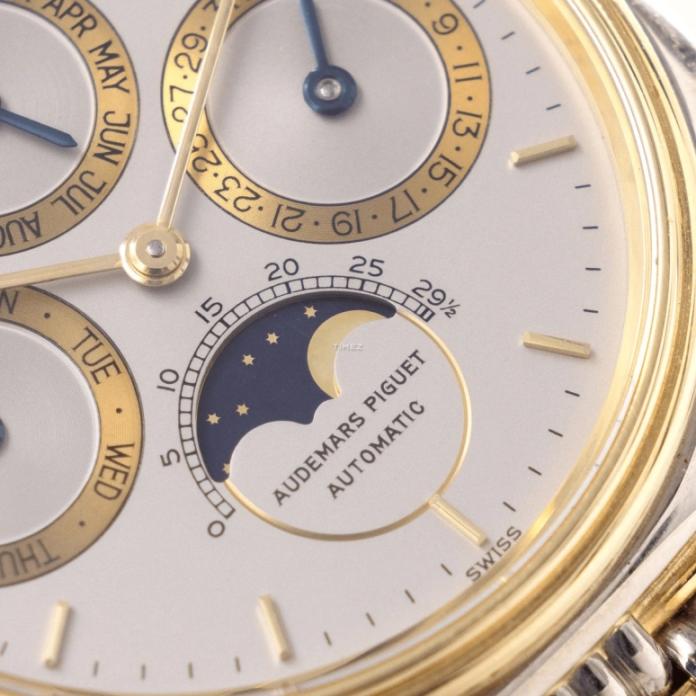Audemars Piguet,Other 36mm,36mm,White Gold,Yellow Gold,Silver White,Automatic,Moonphase,Perpetual Calendar,Month,Date,40hours,In-house Caliber,5557CA