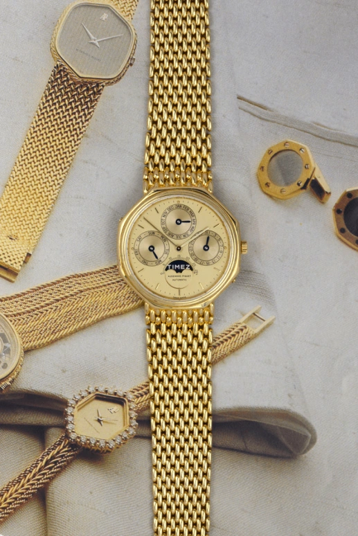 Audemars Piguet,Other 35.50mm,35.50mm,Yellow Gold,Champagne,Automatic,Moonphase,Perpetual Calendar,Month,Date,Sapphire,Crystal Glass,Octagon,25557BA