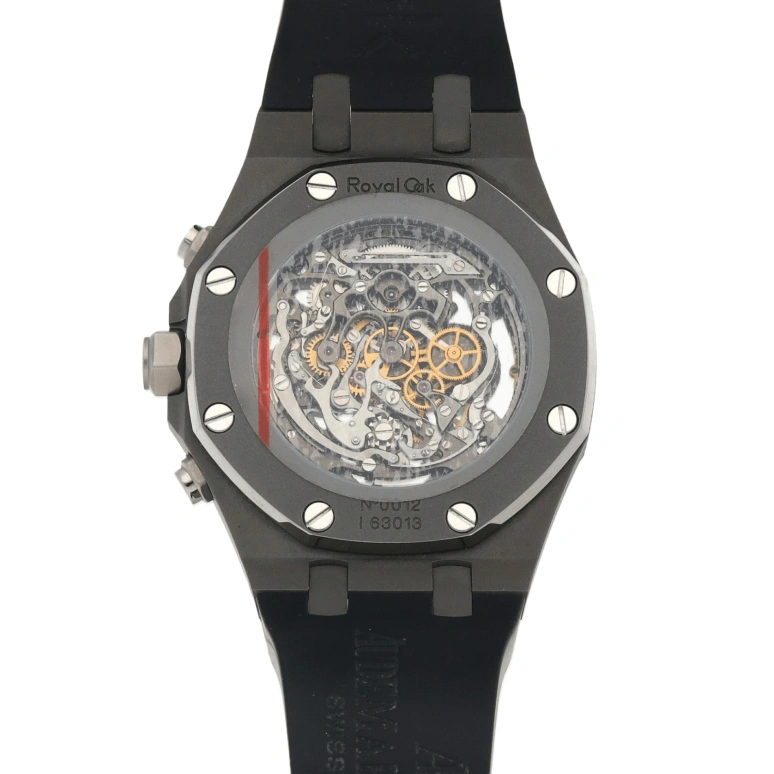 Audemars Piguet,Royal Oak 44mm,44mm,Titanium,Skeleton,Stone Gray,Handwound,Chronograph,Tourbillon,26347TI,26347TI.GG.D004CA.02
