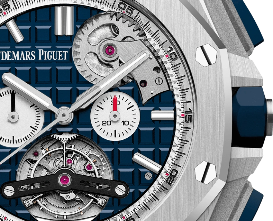 Audemars Piguet,Royal Oak Offshore 44mm,44mm,Stainless Steel,Blue,Automatic,Chronograph,Tourbillon,26540ST,26540ST.OO.A027CA.01