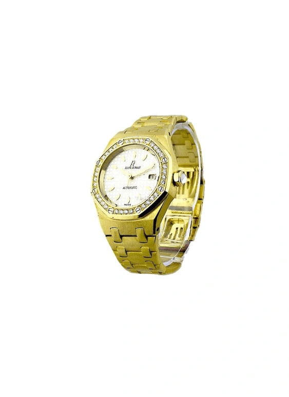 Audemars Piguet,Royal Oak 33mm,33mm,Yellow Gold,Silver,White,Silver White,Automatic,Day,40hours,77321BA,77321BA.ZZ.1230BA.01.A