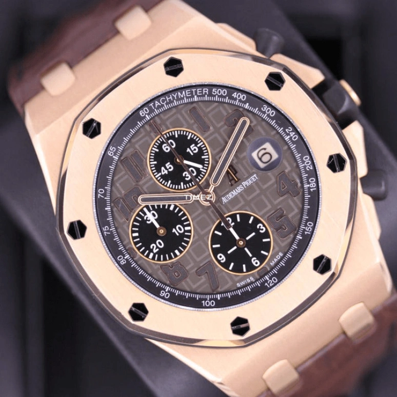 Audemars Piguet,Royal Oak Offshore 42mm,42mm,Rose Gold,Brown,Automatic,Chronograph,Day,26192OR,26192OR.D0801CR.01
