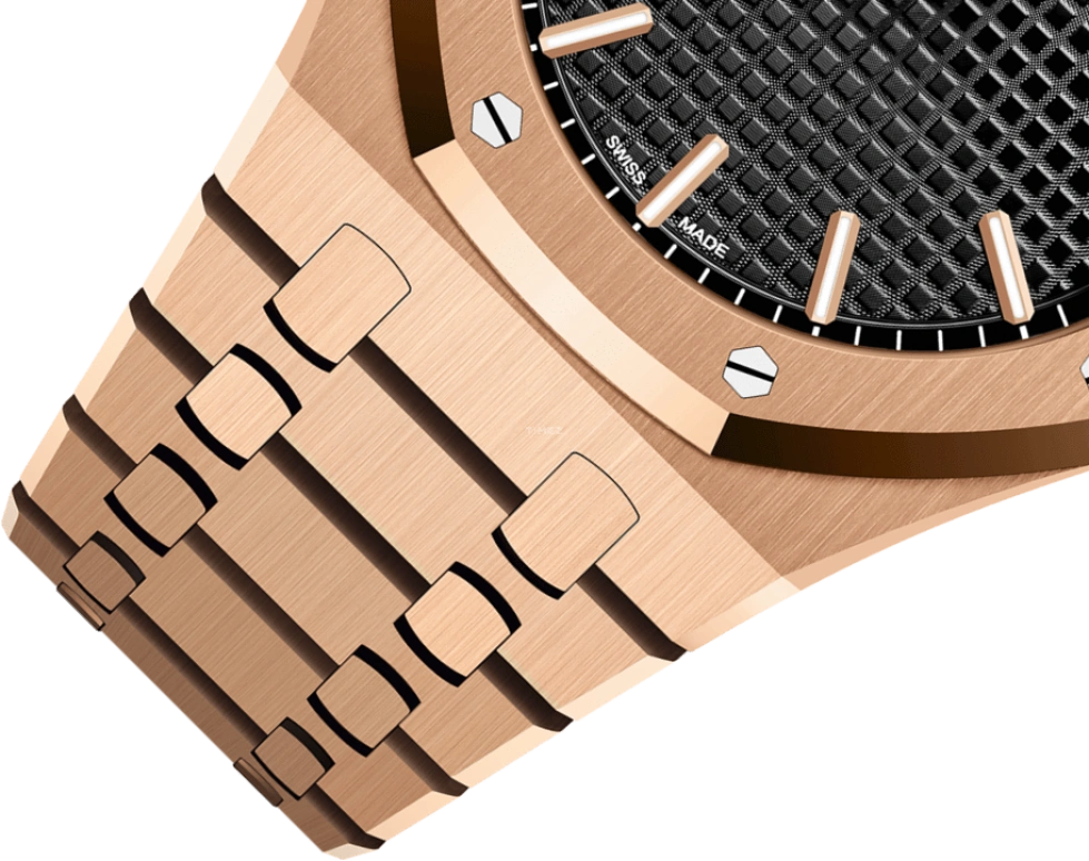 Audemars Piguet,Royal Oak 41mm,41mm,Pink Gold,Black,Automatic,Day,70hours,15500OR,15500OR.OO.1220OR.01