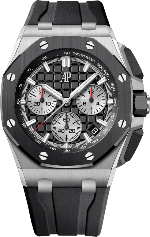 Audemars Piguet,Royal Oak Offshore 43mm,43mm,Ceramic,Stainless Steel,Black,Automatic,Chronograph,Day,Flyback,26420SO,26420SO.OO.A002CA.01