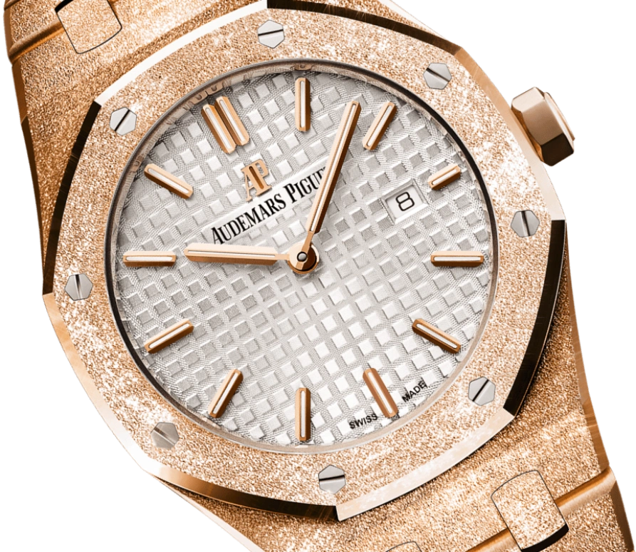 Audemars Piguet,Royal Oak 33mm,33mm,Rose Gold,Silver,White,Silver White,Quartz,Day,In-house Caliber,67653OR,67653OR.GG.1263OR.01