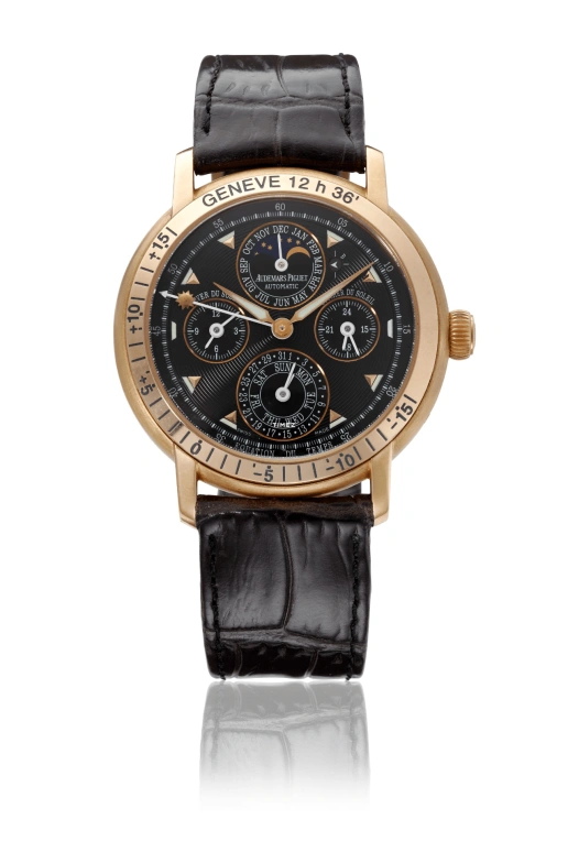Audemars Piguet,Jules Audemars 39mm,39mm,Rose Gold,Black,Automatic,Chronograph,Moonphase,Perpetual Calendar,Month,40hours,In-house Caliber,25934OR