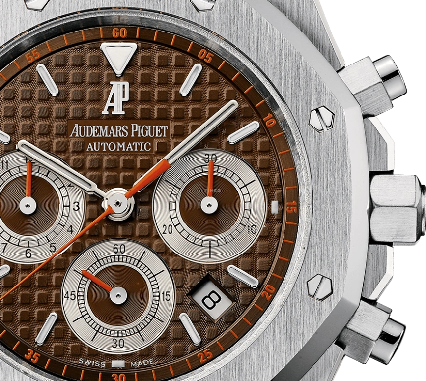 Audemars Piguet,Royal Oak 39mm,39mm,Stainless Steel,Brown,Automatic,Chronograph,Day,26300ST,26300ST.OO.1110ST.08