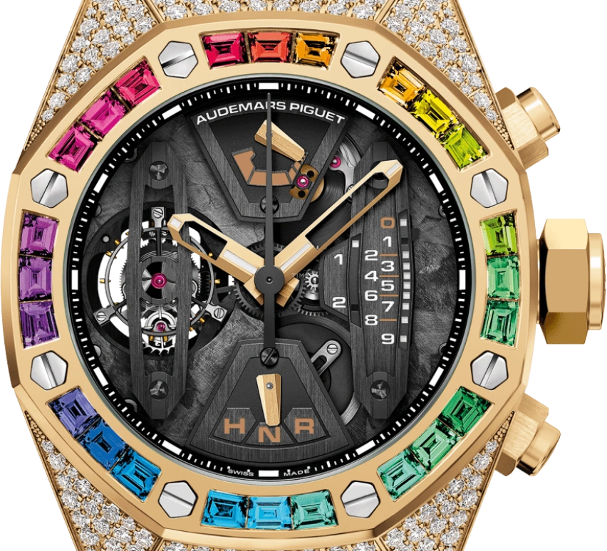 Audemars Piguet,Royal Oak Concept 44mm,44mm,Yellow Gold,Skeleton,Black,Handwound,Chronograph,Power Reserve Indicator,Tourbillon,Function Selector,237hours,In-house Caliber,26235BA,26235BA.YY.D502CR.01