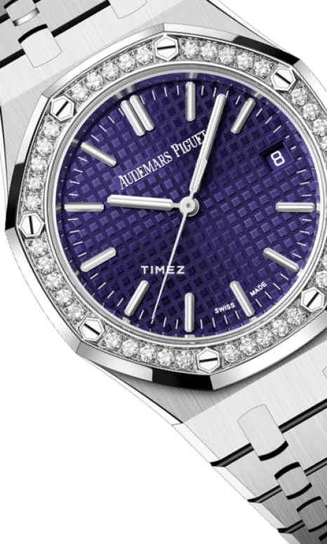 Audemars Piguet,Royal Oak 37mm,37mm,White Gold,Purple,Automatic,Day,60hours,15551BC,15551BC.ZZ.1356BC.02