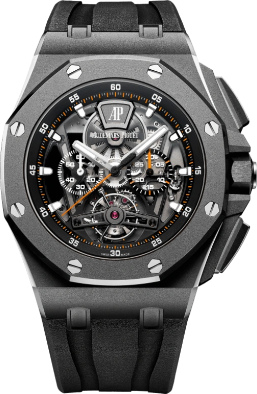 Audemars Piguet,Royal Oak Offshore 44mm,44mm,Titanium,Ceramic,Skeleton,Handwound,Chronograph,Tourbillon,26407TI,26407TI.GG.A002CA.01