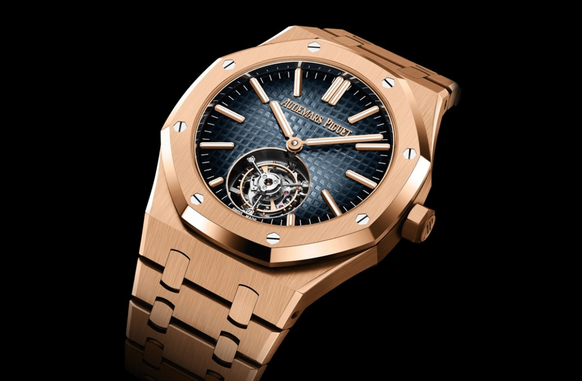 Audemars Piguet,Royal Oak 41mm,41mm,Pink Gold,Blue,Automatic,Tourbillon,65hours,26730OR,26730OR.OO.1320OR.01 50th