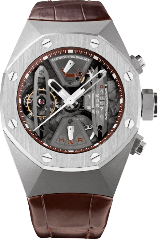 Audemars Piguet,Royal Oak Concept 44mm,44mm,Titanium,Skeleton,Grey,Handwound,Chronograph,Power Reserve Indicator,Tourbillon,Function Selector,237hours,In-house Caliber,26223TI,26223TI.OO.D099CR.01