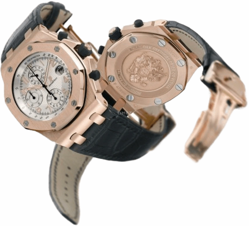 Audemars Piguet,Royal Oak Offshore 44mm,44mm,Pink Gold,Silver,White,Automatic,Chronograph,Day,26061OR,26061OR.OO.D002CR.01