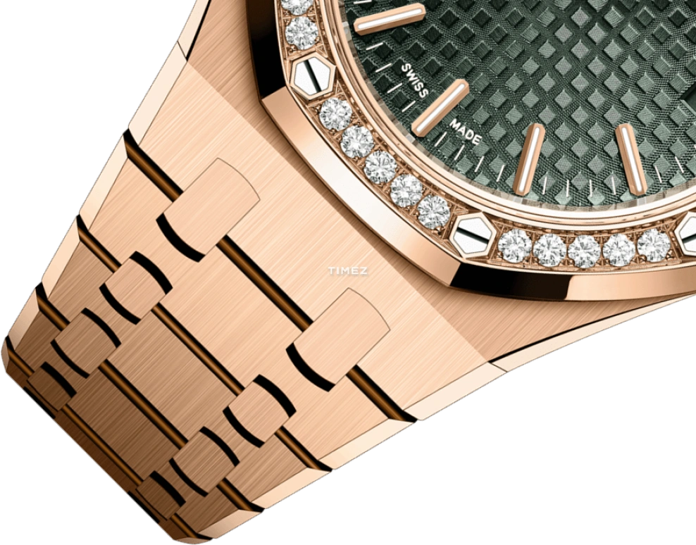 Audemars Piguet,Royal Oak 37mm,37mm,Rose Gold,Green,Automatic,Day,60hours,15551OR,15551OR.ZZ.1356OR.06