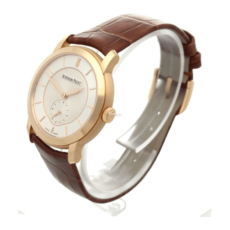 Audemars Piguet,Jules Audemars 33mm,33mm,Rose Gold,White,Cream,Handwound,Sapphire,Round,77252OR,77252OR.OO.A809CR.01