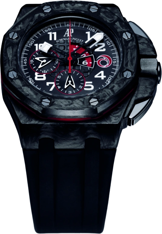 Audemars Piguet,Royal Oak Offshore 44mm,44mm,Titanium,Carbon,Stainless Steel,Black,Automatic,Chronograph,Power Reserve Indicator,26062,26062.FS.OO.A002.CA.01