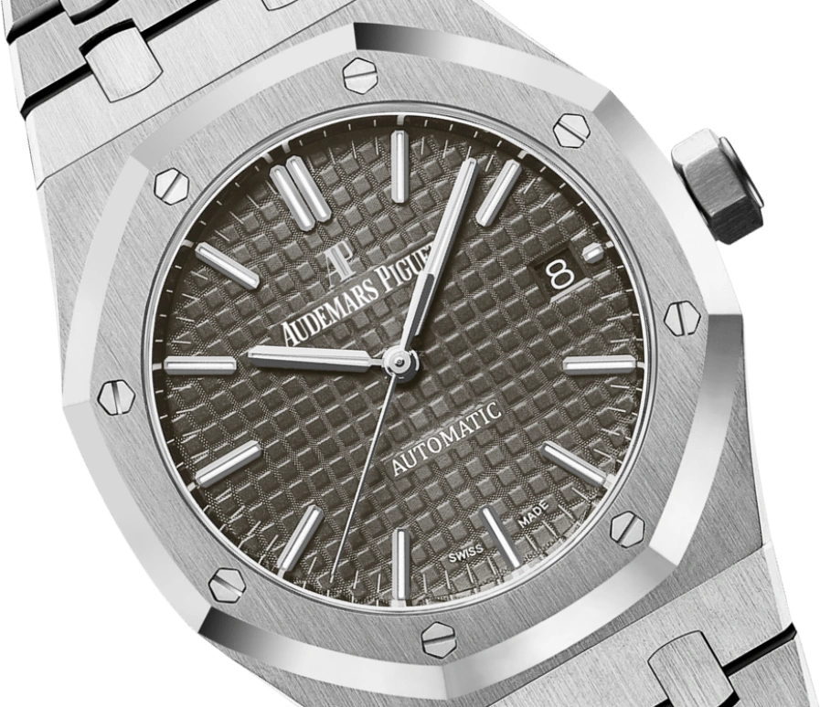 Audemars Piguet,Royal Oak 37mm,37mm,Stainless Steel,Grey,Automatic,Day,60hours,15450ST,15450ST.OO.1256ST.02